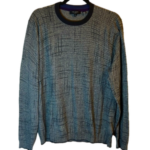 TED BAKER Men Navy 100% Cotton Crewneck Sweater Size 5